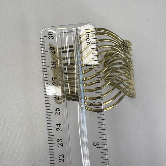 Women’s Wide Wavy Cuff Gold Plated Open Bracelet 2” - Picture 7 of 7